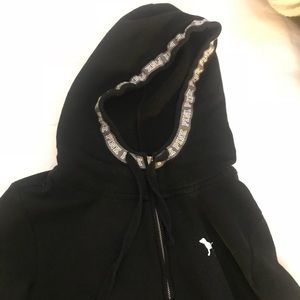 Black XS VICTORIA SECRET PINK HALF ZIP HOODIE 😍💖